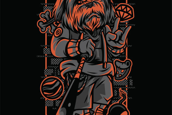 酷炫橙黑怪兽印花，服装印花新选择