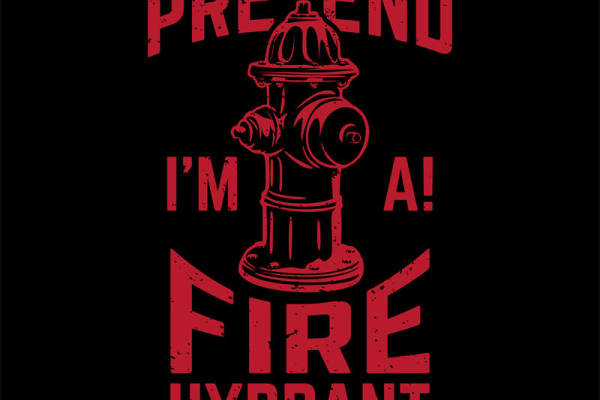 复古消防栓图案服装印花裁片