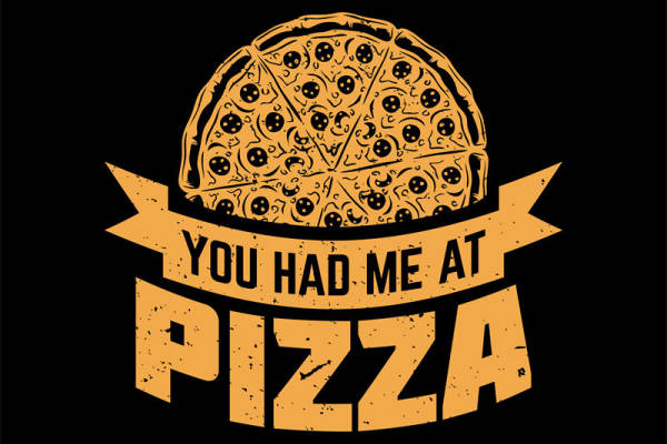 复古披萨图案服装印花裁片，时尚个性必备