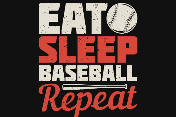 复古风格棒球主题服装印花素材