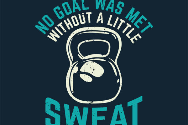 复古健身励志印花图案，适合服装裁片印花