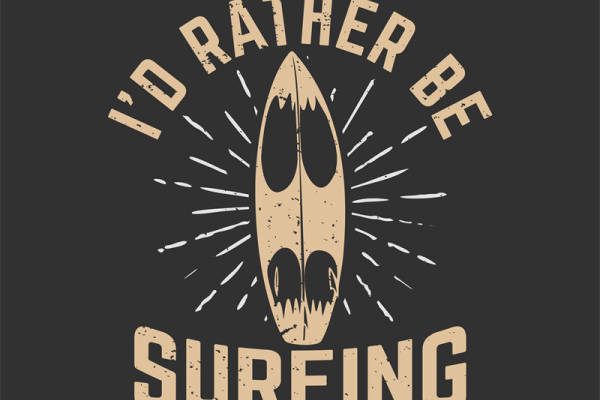 复古风冲浪板图案裁片印花，适合冲浪服装设计