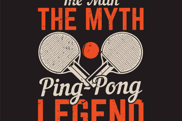 复古风乒乓球拍印花图案，适合服装裁片印花