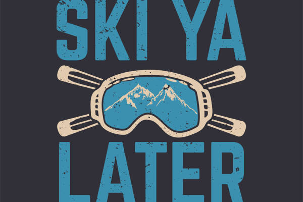 冬季滑雪运动风服装印花设计素材