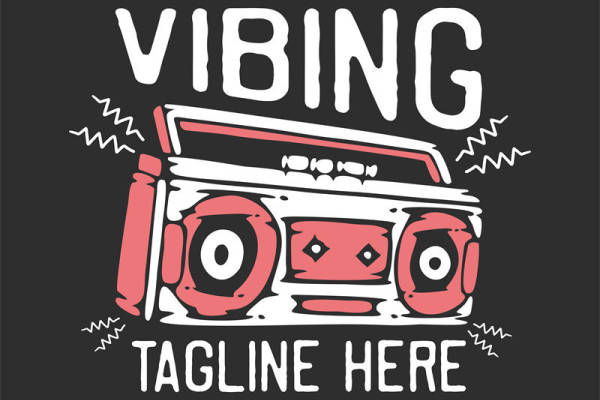 复古风立体音响图案服装印花裁片