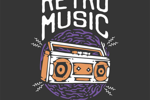 复古音乐主题裁片印花，打造个性服装