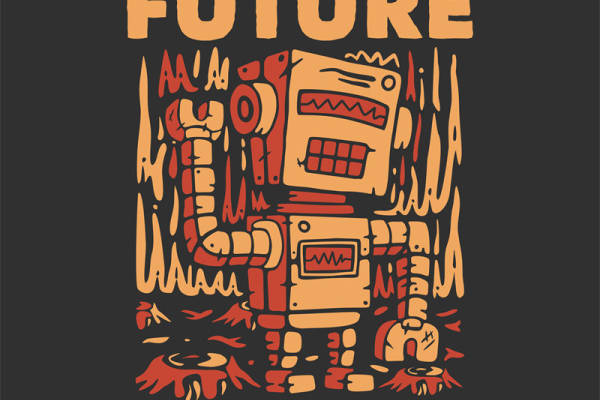 未来机器人印花图案，打造个性服装裁片