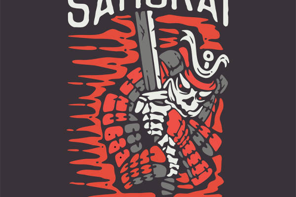 复古武士图案裁片印花,打造个性服装