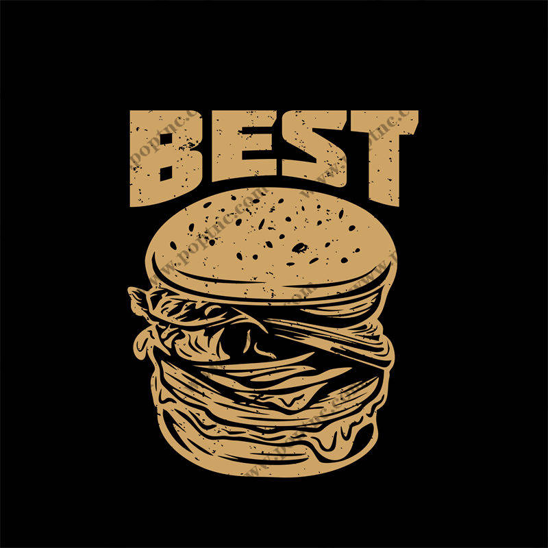 复古汉堡图案印花:最佳服装印花裁片