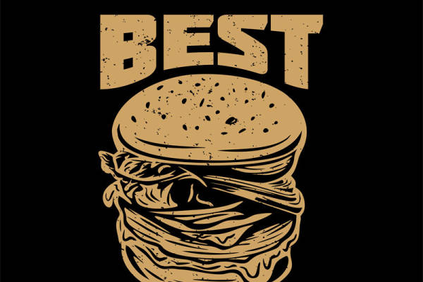 复古汉堡图案印花:最佳服装印花裁片