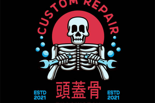 骷髅修理工：个性裁片印花，打造独特服装