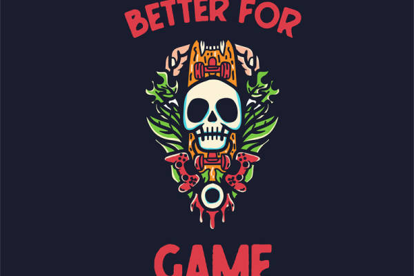 骷髅游戏机图案裁片印花，打造个性服装