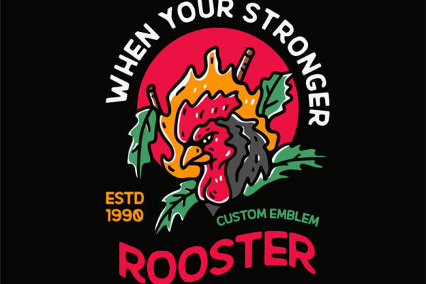 时尚鸡头图案裁片印花，打造个性服装