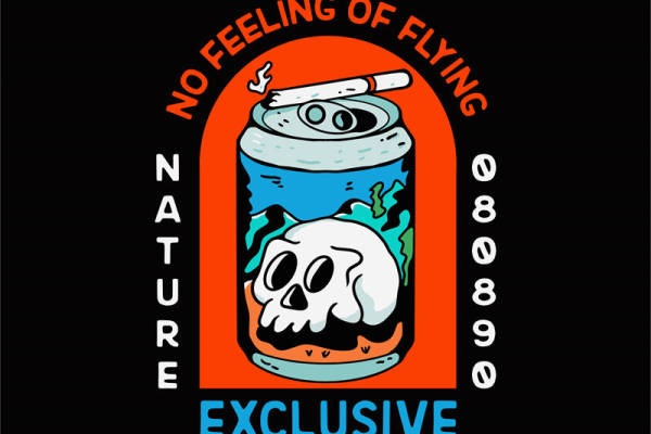 创意骷髅烟灰缸图案服装印花素材