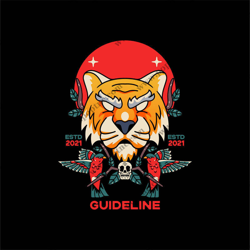 虎头图案裁片印花:服装印花设计灵感