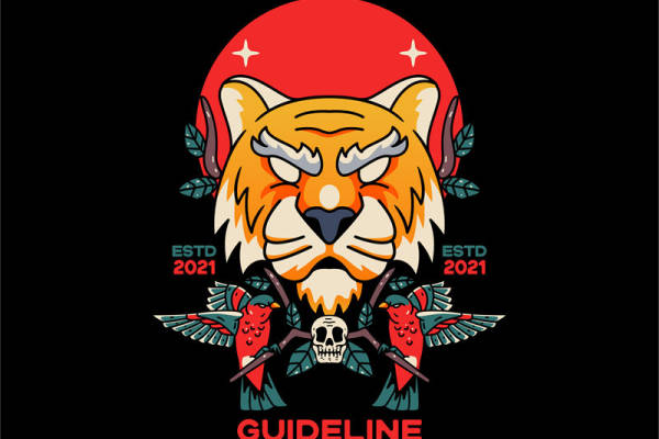 虎头图案裁片印花:服装印花设计灵感