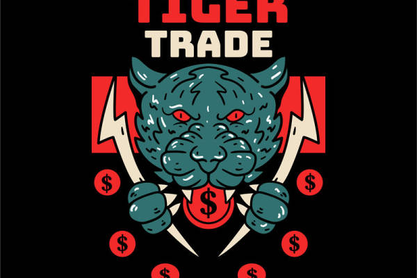 老虎头像裁片印花设计，时尚潮流服装印花素材