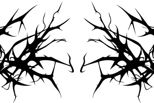 暗黑风格刺棘花纹服装印花裁片