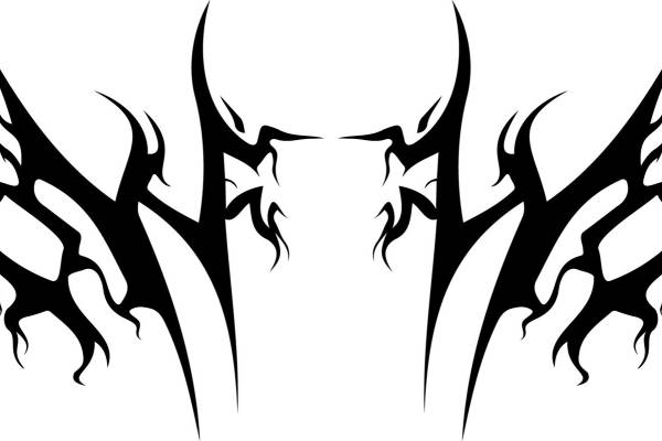 暗黑风格裁片印花设计，时尚前卫服装印花素材