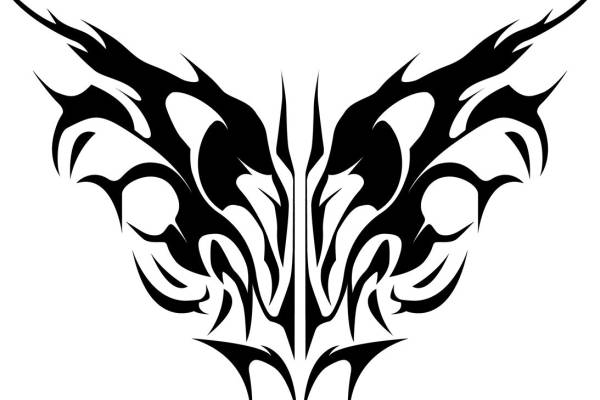 时尚裁片印花:黑色火焰纹样服装印花设计