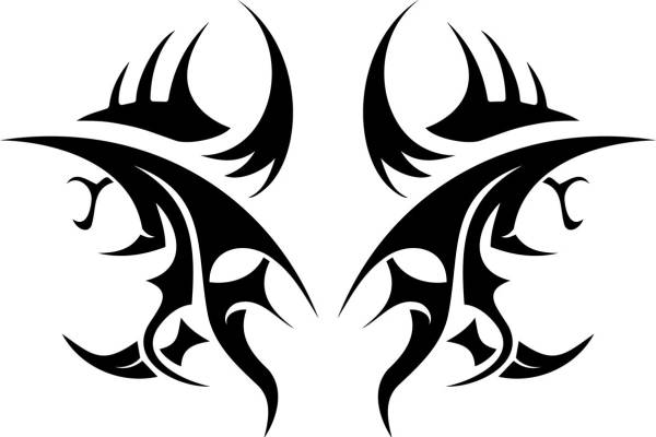 时尚裁片印花：黑色抽象图案服装印花设计