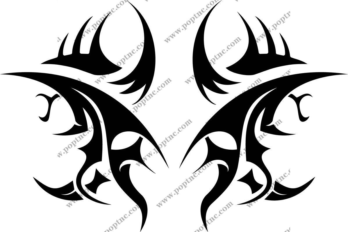 时尚裁片印花:黑色抽象图案服装印花设计