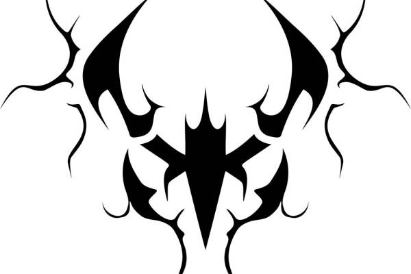 暗黑风格裁片印花图案，适用于个性服装设计