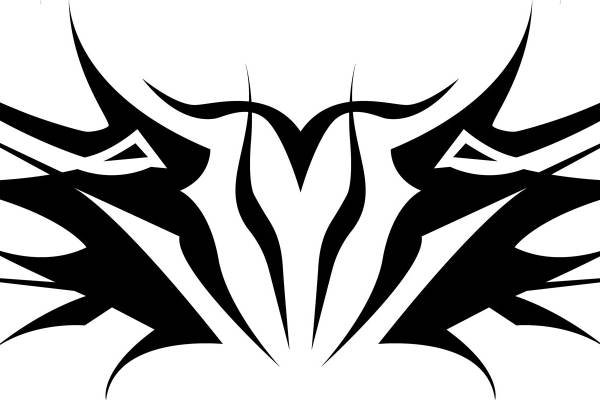 时尚裁片印花：黑色抽象纹理服装印花