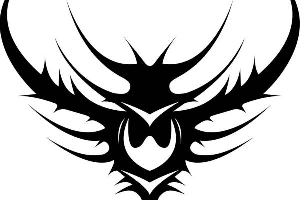 酷炫鹰头图案服装印花素材，个性裁片印花设计