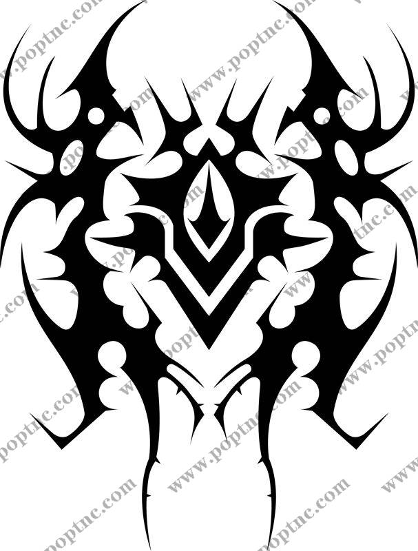 时尚裁片印花:黑色抽象图案服装印花设计