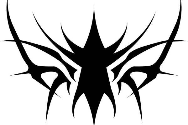 时尚裁片印花：黑色尖刺纹理服装印花