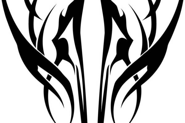 时尚潮流:黑色火焰纹样服装印花裁片