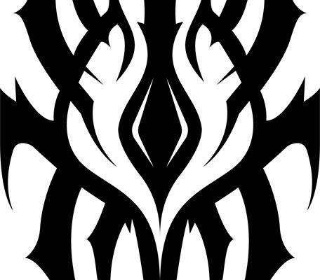 时尚裁片印花：黑色火焰纹样服装印花素材