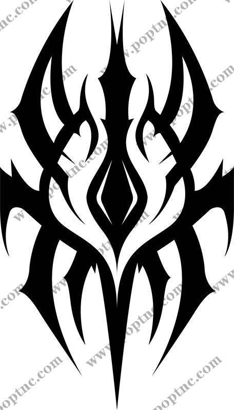 时尚裁片印花:黑色火焰纹样服装印花素材