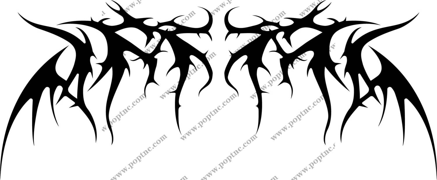 时尚裁片印花设计:黑色尖刺纹理服装印花