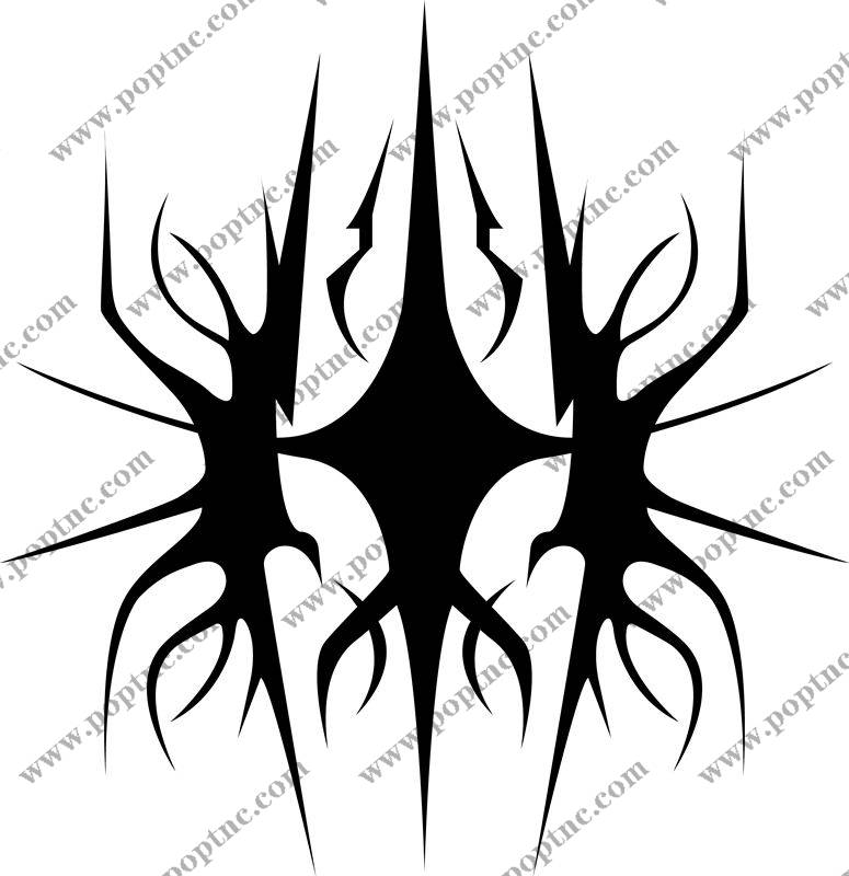 暗黑风格裁片印花图案,适合服装设计