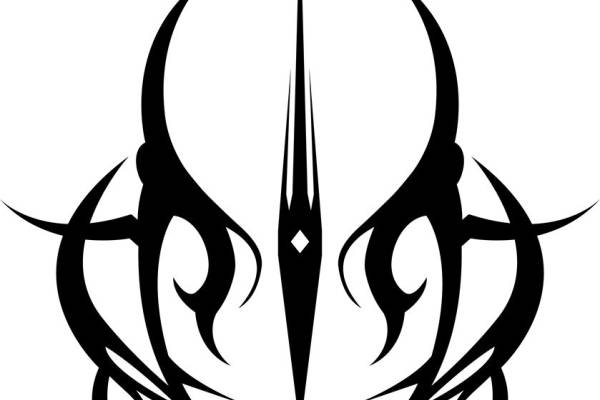 酷炫黑白色调纹身图案，打造个性服装印花