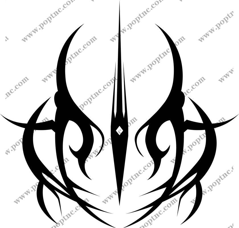 酷炫黑白色调纹身图案,打造个性服装印花