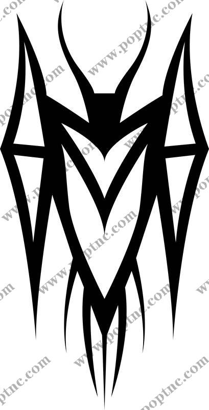 时尚裁片印花:黑色抽象几何图案服装印花