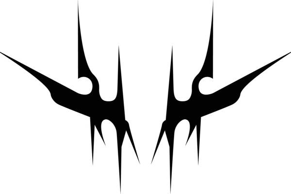 时尚裁片印花：黑色尖刺纹理服装印花