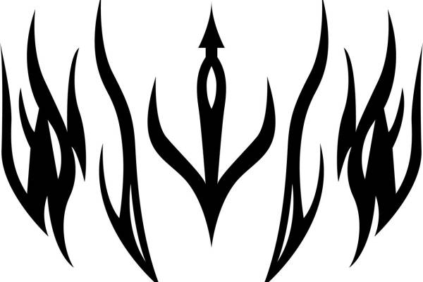 时尚火焰纹样服装印花裁片设计