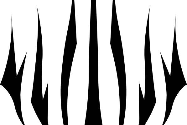 时尚裁片印花：黑色尖刺纹理服装印花设计