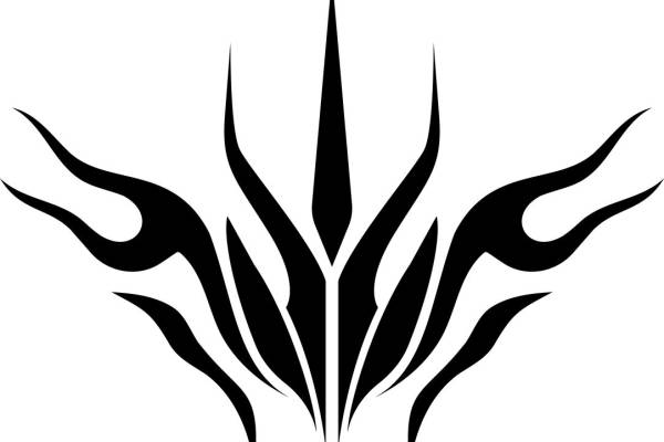 时尚裁片印花:黑色火焰纹样服装印花设计