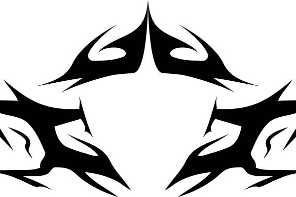 时尚裁片印花：黑色抽象图案服装印花设计