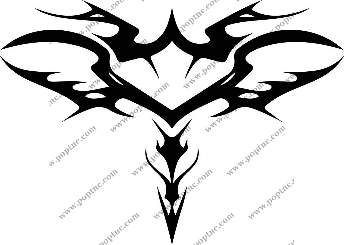 时尚裁片印花图案:黑色羽毛纹样服装印花