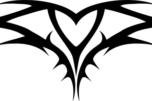 时尚裁片印花：尖锐心形图案的服装印花设计