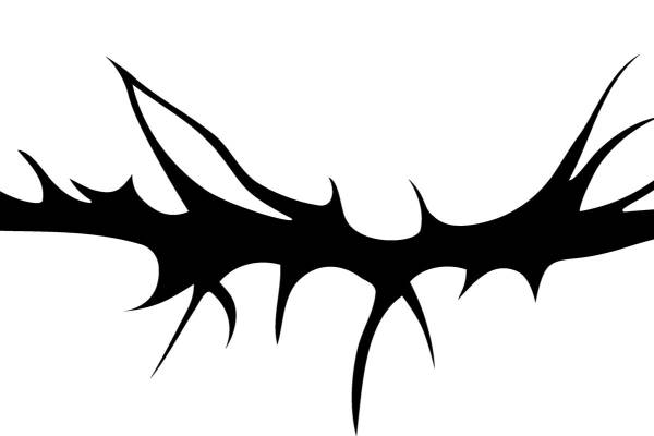 黑色刺刺花型图案，打造独特服装印花效果