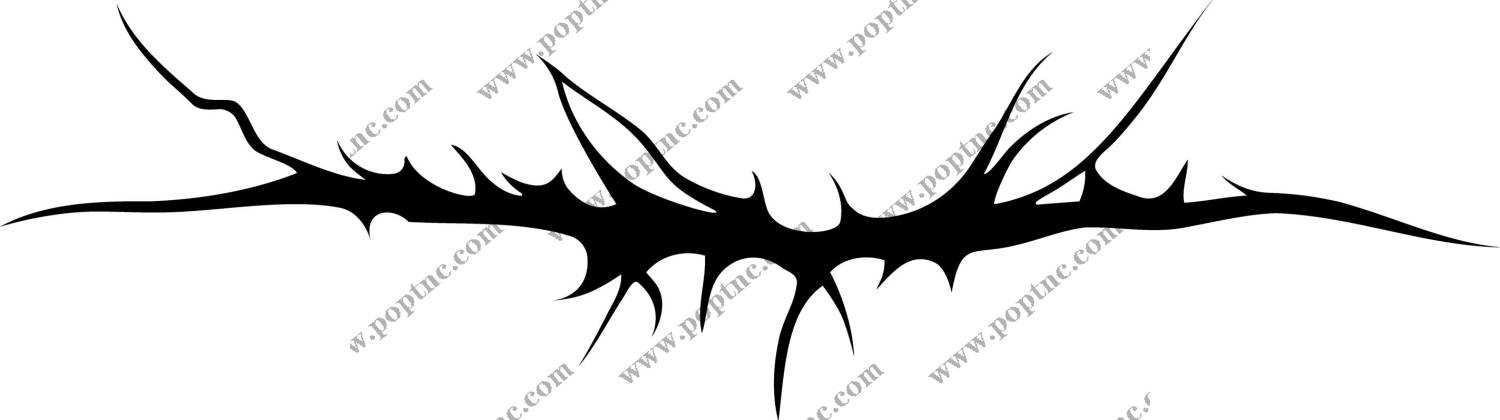 黑色刺刺花型图案,打造独特服装印花效果