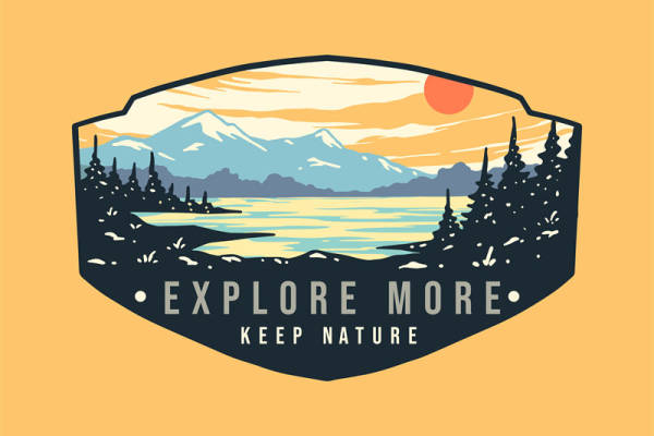 自然山景裁片印花，打造户外探险风格服装