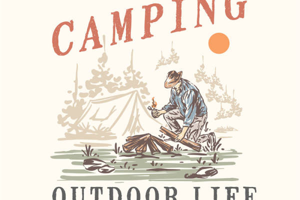 户外露营主题裁片印花，打造自然风格的户外服装